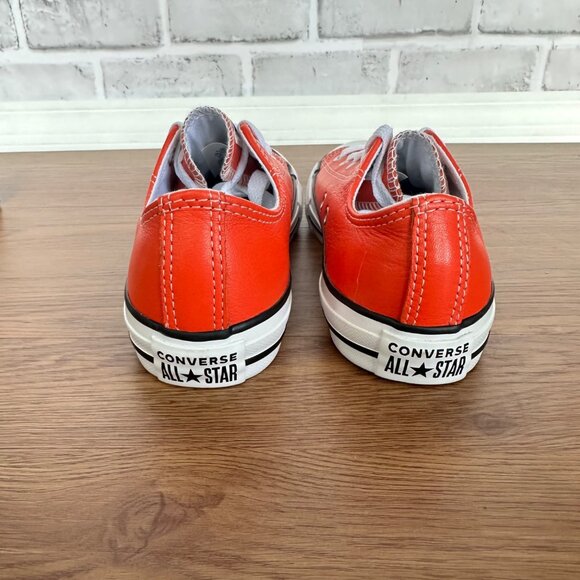 ⭐Converse ALL STAR CTAS OX Sz 11 Toddler Unisex Shoes Leather Orange Red A04425C - Picture 5 of 8